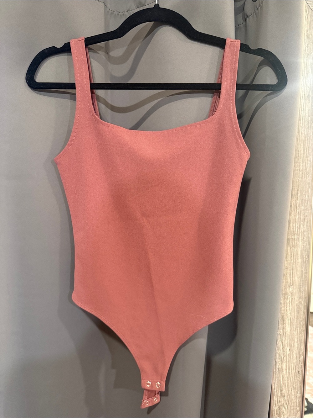Express Dusty Rose Square Neck Bodysuit